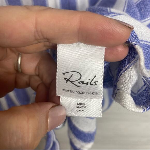 Rails Thea Button Down Top Tie Up in Pacifica Stripe Lage - Picture 10 of 10